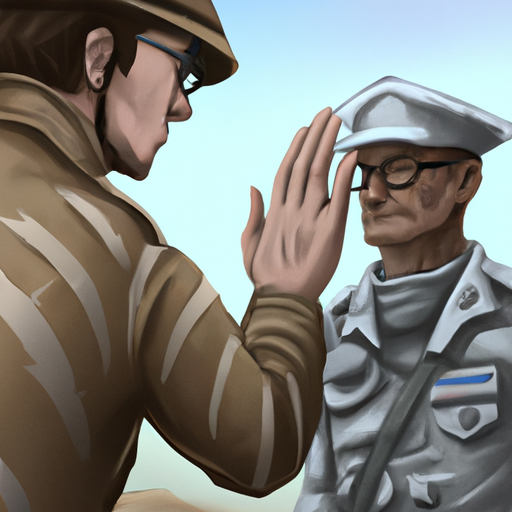 1. חייל מצדיע למפקדו בכבוד ובהערכה